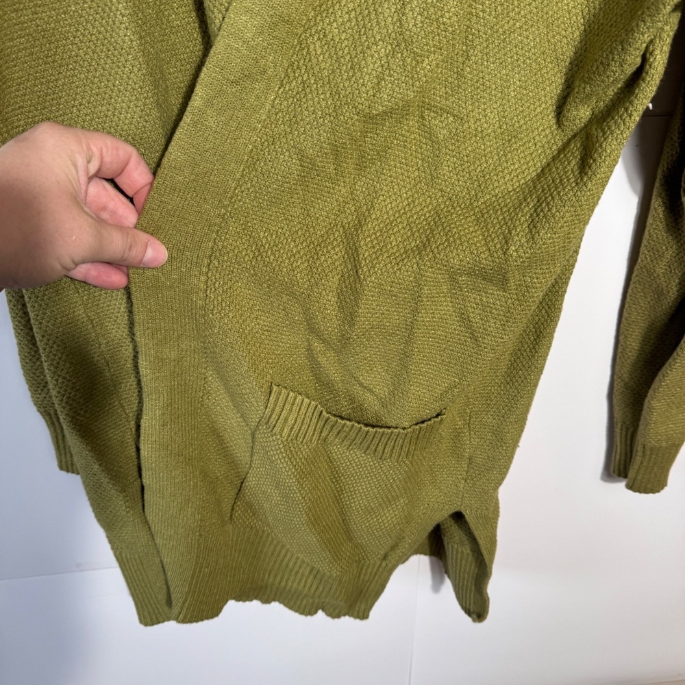 MEROKEETY Cardigan Sweater Womens 2XL Green Open Front Long Sleeve Pockets Boho - Picture 6 of 10